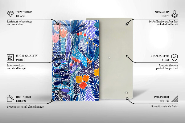 Tagliere in vetro Prato dipinto