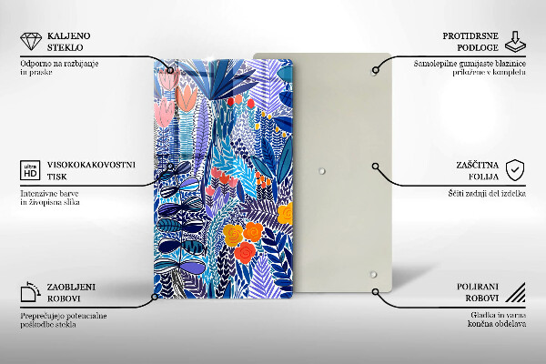 Tagliere in vetro Prato dipinto