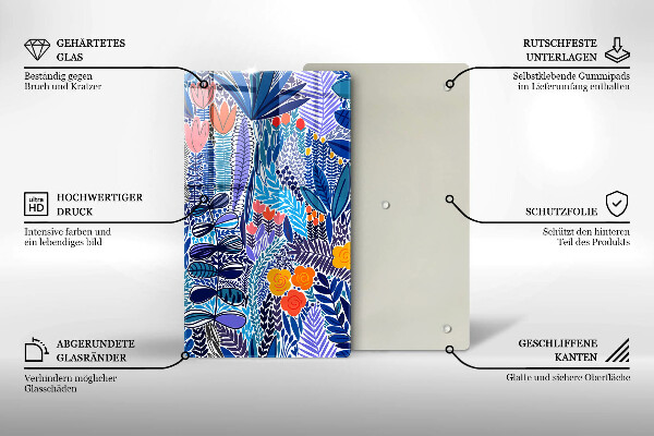 Tagliere in vetro Prato dipinto