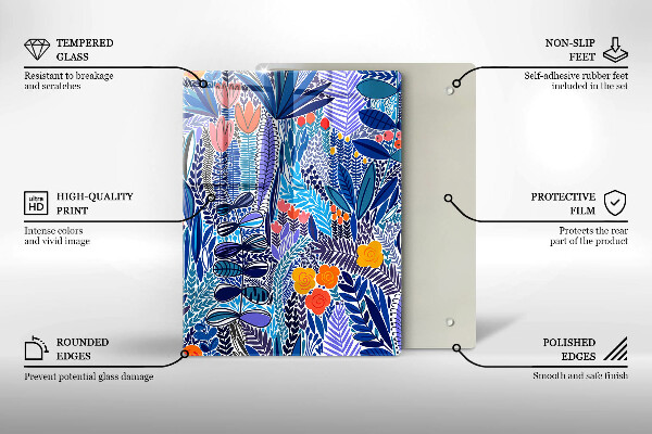 Tagliere in vetro Prato dipinto