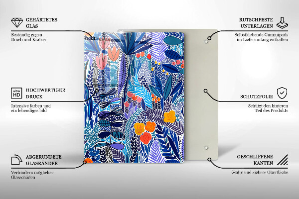 Tagliere in vetro Prato dipinto