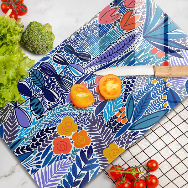 Tagliere in vetro Prato dipinto