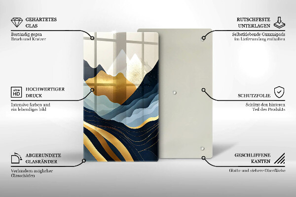 Tagliere in vetro Montagne astratte