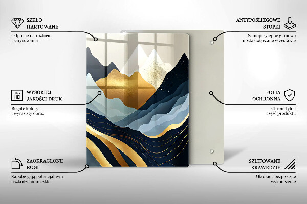 Tagliere in vetro Montagne astratte