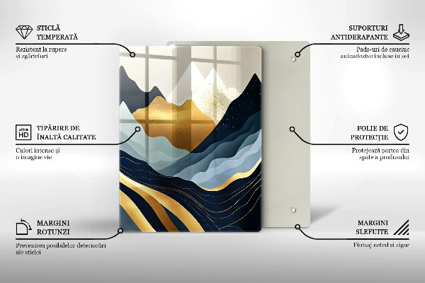 Tagliere in vetro Montagne astratte