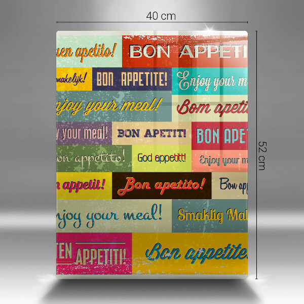 Tagliere in vetro Sottotitoli Buon appetito lingue