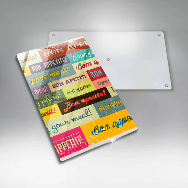 Tagliere in vetro Sottotitoli Buon appetito lingue