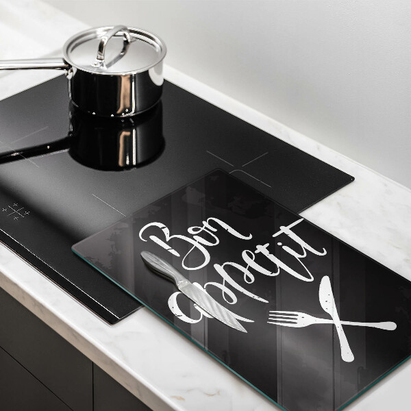 Tagliere in vetro Iscrizione Bon appetit