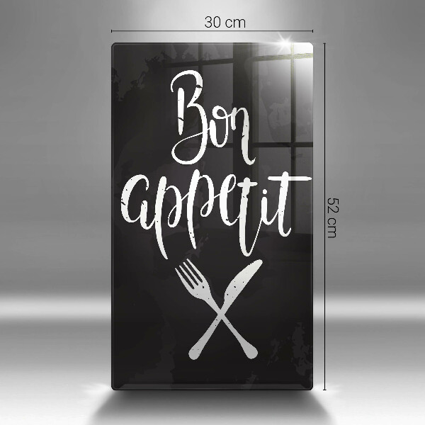 Tagliere in vetro Iscrizione Bon appetit