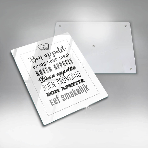 Tagliere in vetro Iscrizione della cucina dicendo