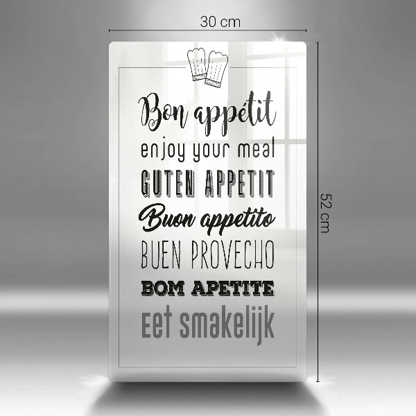 Tagliere in vetro Iscrizione della cucina dicendo