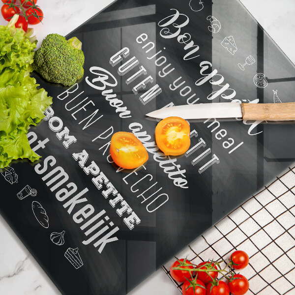 Tagliere in vetro Iscrizione della cucina dicendo