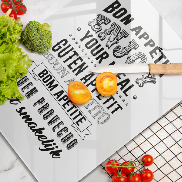 Tagliere in vetro Iscrizione per la cucina frase