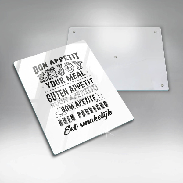 Tagliere in vetro Iscrizione per la cucina frase