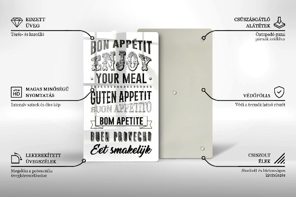 Tagliere in vetro Iscrizione per la cucina frase