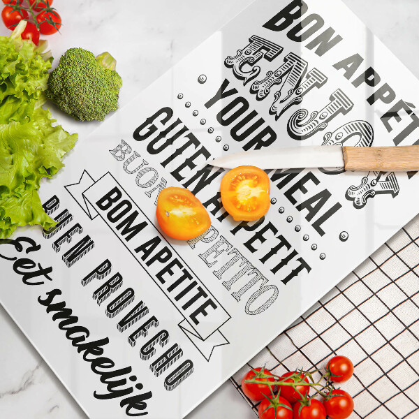 Tagliere in vetro Iscrizione per la cucina frase