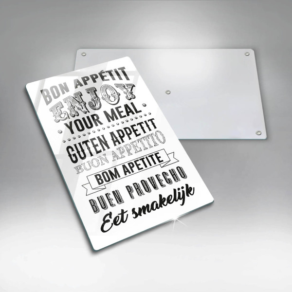 Tagliere in vetro Iscrizione per la cucina frase