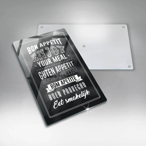 Tagliere in vetro Iscrizione per la cucina frase