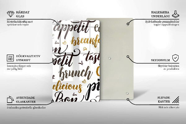 Tagliere in vetro Bon appetit