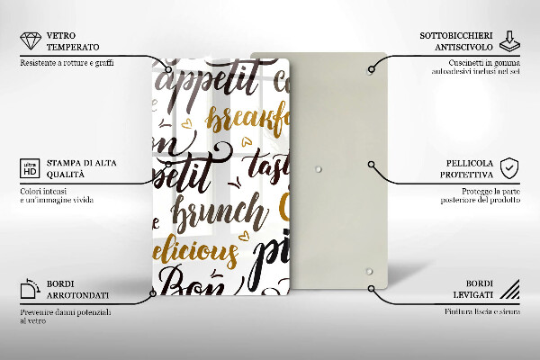 Tagliere in vetro Bon appetit
