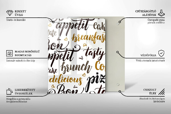 Tagliere in vetro Bon appetit