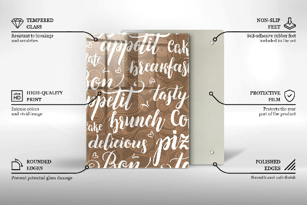 Tagliere in vetro Bon appetit