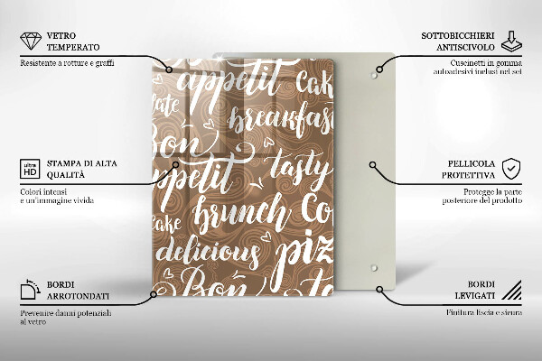 Tagliere in vetro Bon appetit