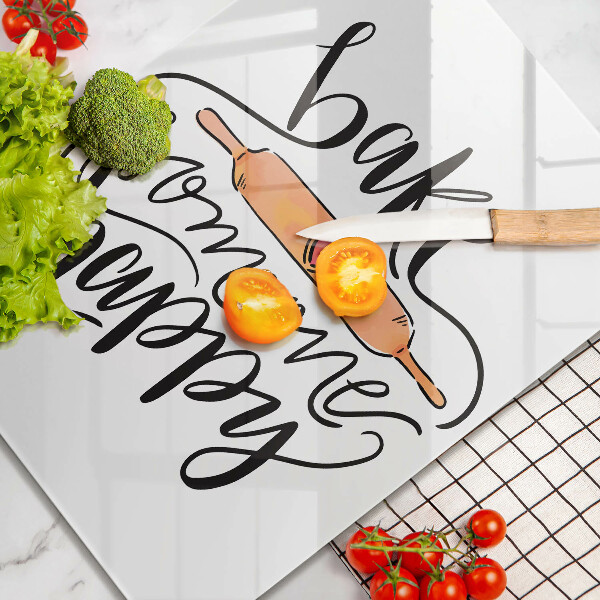 Tagliere in vetro Bake someone happy