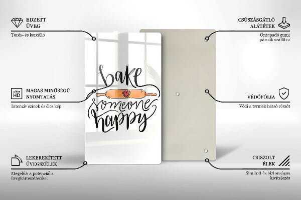 Tagliere in vetro Bake someone happy