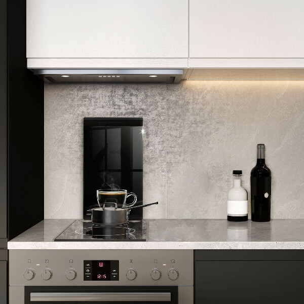 Tagliere in vetro Un bicchiere di caffè caldo