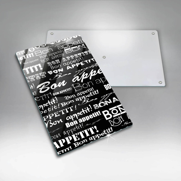 Tagliere in vetro Sottotitoli cucina Bon appetit