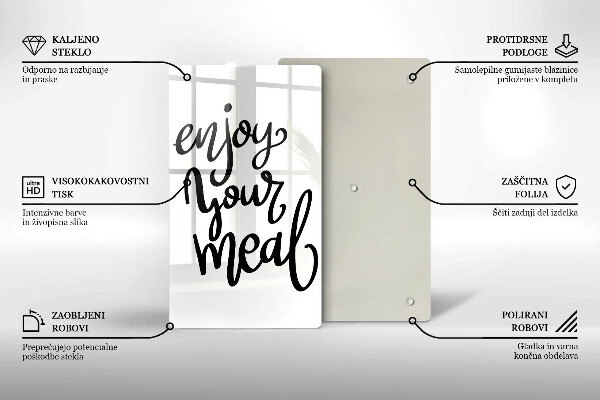 Tagliere in vetro temperato Enjoy your meal