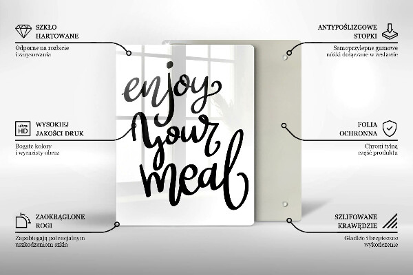 Tagliere in vetro temperato Enjoy your meal
