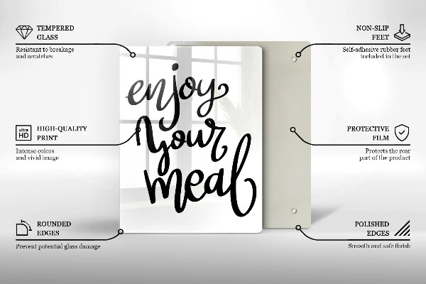 Tagliere in vetro temperato Enjoy your meal