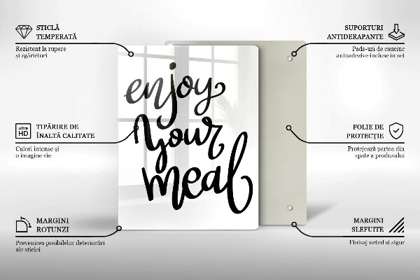 Tagliere in vetro temperato Enjoy your meal