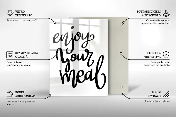 Tagliere in vetro temperato Enjoy your meal