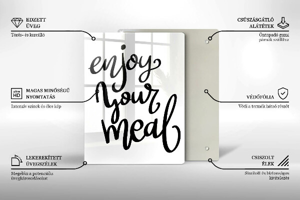 Tagliere in vetro temperato Enjoy your meal