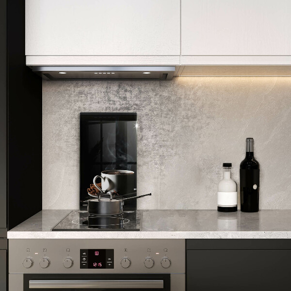 Tagliere in vetro Una tazza di caffè caldo