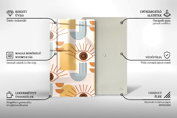 Tagliere in vetro Modello occhi boho