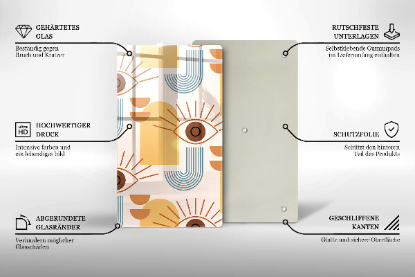 Tagliere in vetro Modello occhi boho