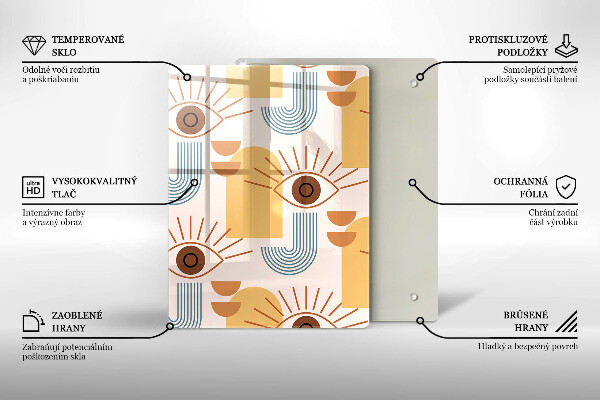 Tagliere in vetro Modello occhi boho