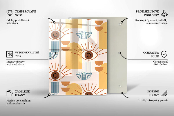 Tagliere in vetro Modello occhi boho