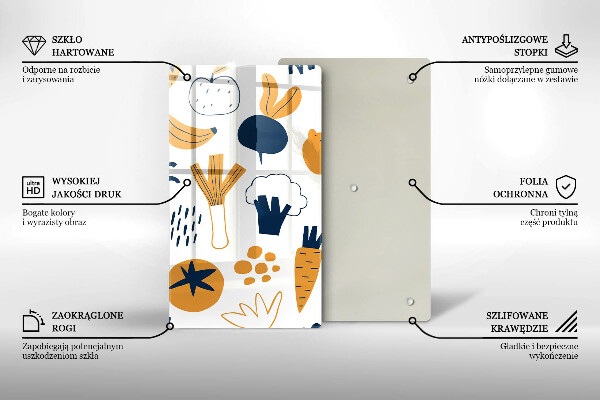 Tagliere in vetro Illustrazione del cibo