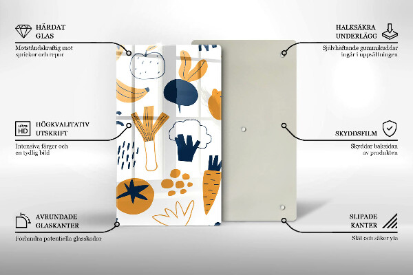 Tagliere in vetro Illustrazione del cibo