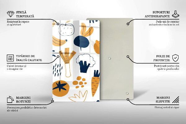 Tagliere in vetro Illustrazione del cibo