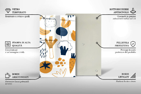 Tagliere in vetro Illustrazione del cibo