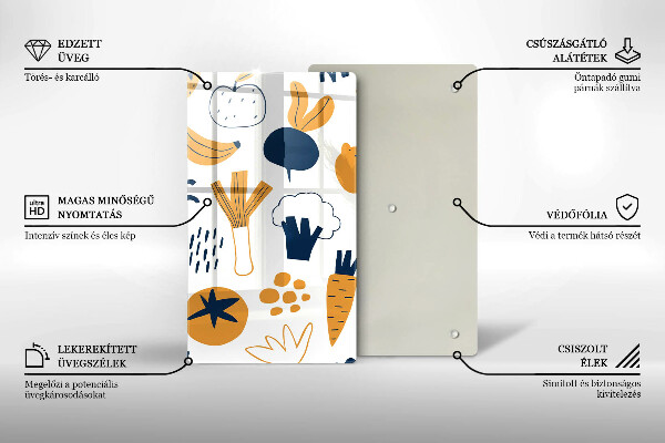 Tagliere in vetro Illustrazione del cibo