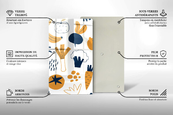 Tagliere in vetro Illustrazione del cibo