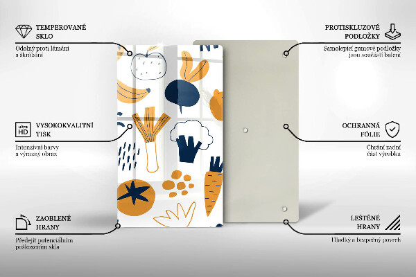 Tagliere in vetro Illustrazione del cibo