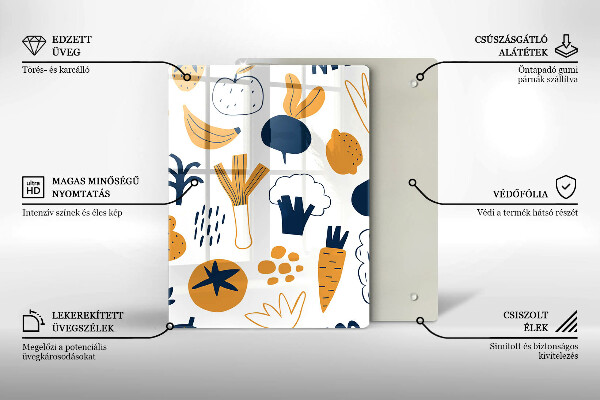 Tagliere in vetro Illustrazione del cibo